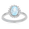 Anillo Celeste Queen Sky Blue Topacio
